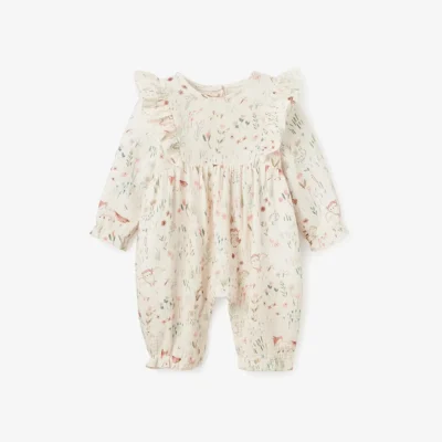 Owl Print Organic Baby Jumpsuit